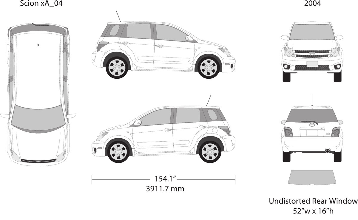 2004 Scion Xa vector wrap template, Design-Ready PDF - GravBase