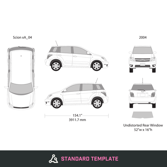 2004 Scion Xa vector wrap template, Design-Ready PDF - GravBase