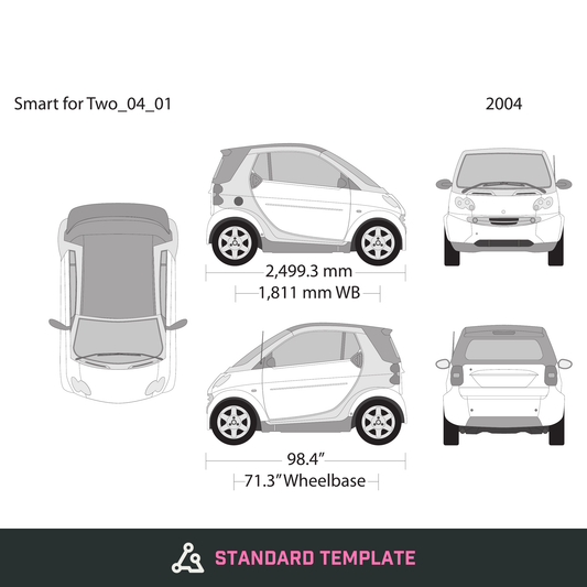 2004 Smart Fortwo vector wrap template, Design-Ready PDF - GravBase
