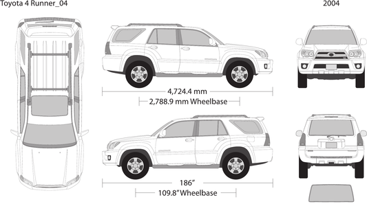 2004 Toyota 4 Runner Vector Wrap Template - GravBase