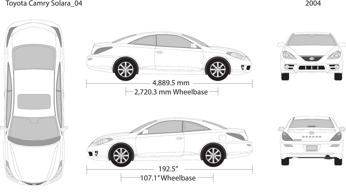 2004 Toyota Camry Solara Vector Wrap Template - GravBase