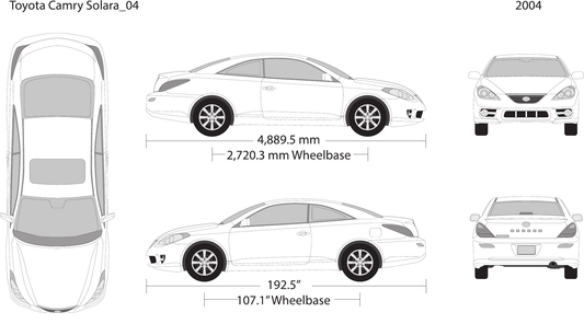 2004 Toyota Camry Solara Vector Wrap Template - GravBase