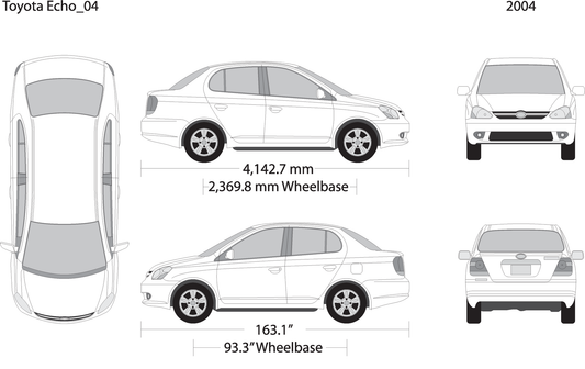 2004 Toyota Echo V01 Vehicle Wrap Template