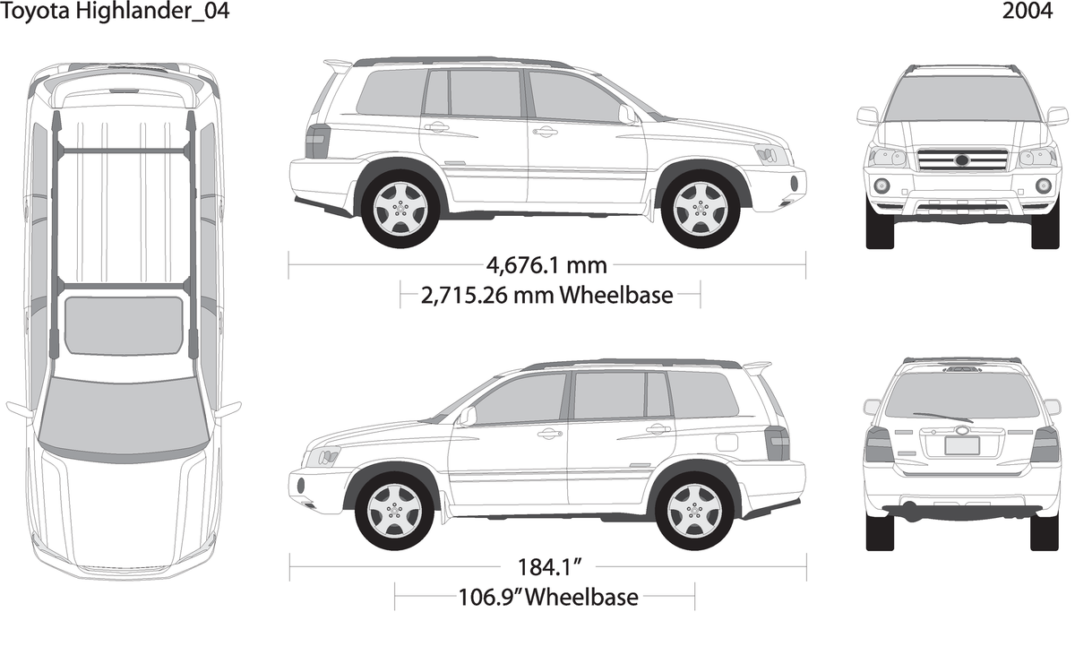 2004 Toyota Highlander V04 Vehicle Wrap Template