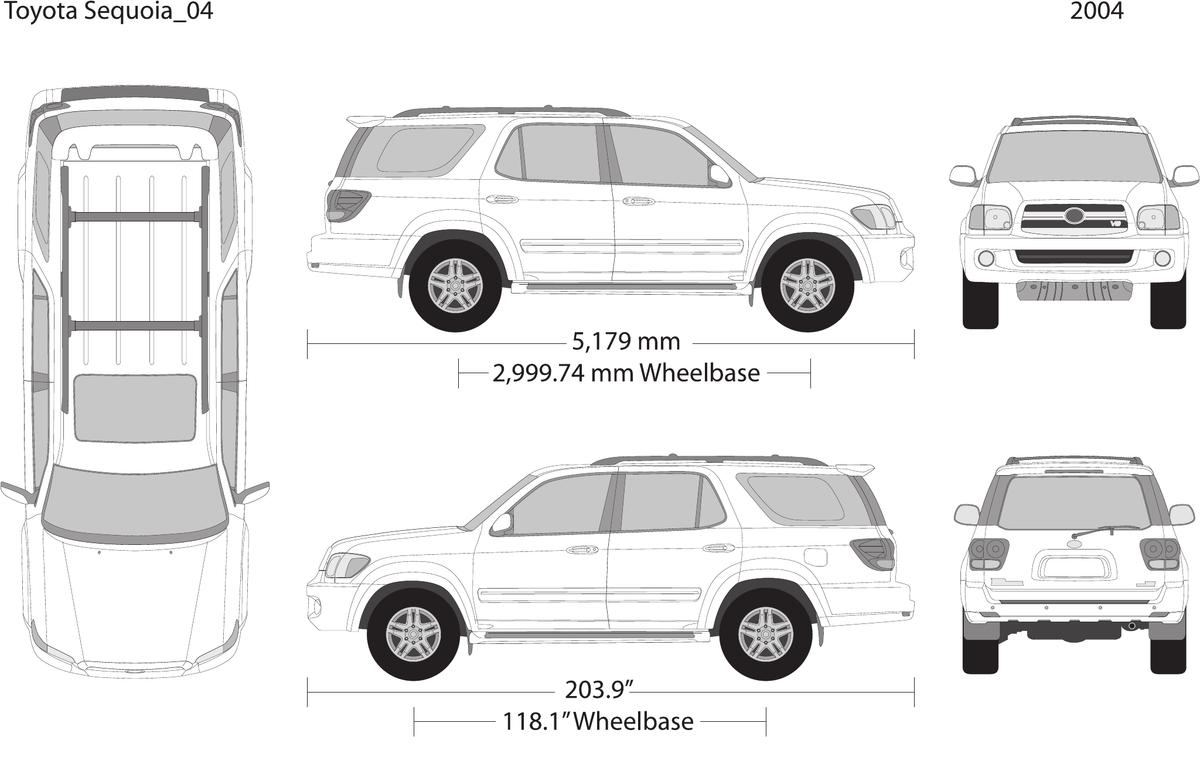 2004 Toyota Sequoia vector wrap template, Design-Ready PDF - GravBase