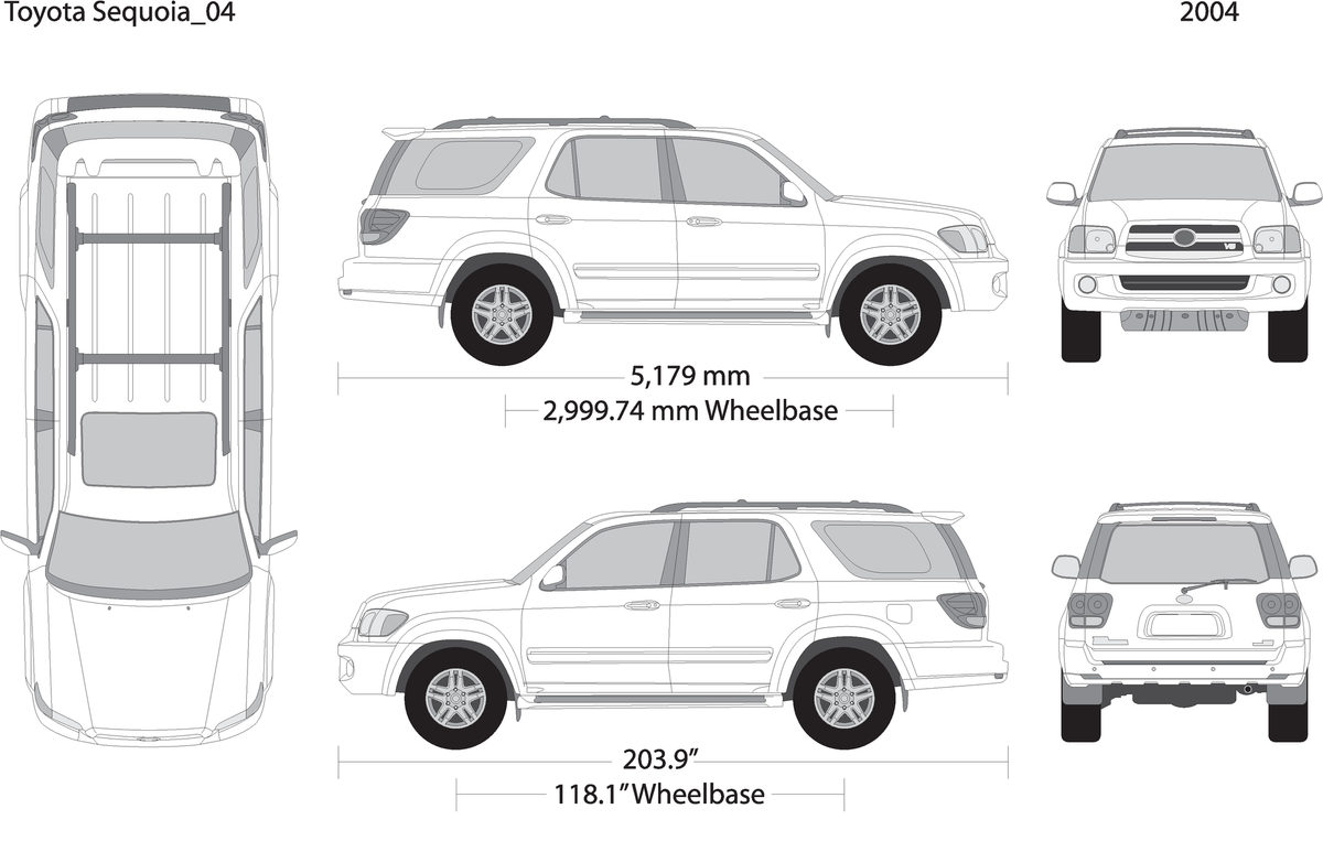 2004 Toyota Sequoia V04 Vehicle Wrap Template