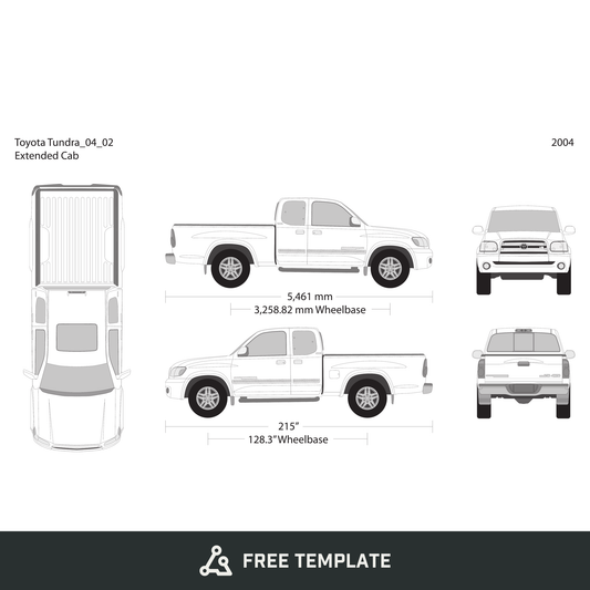 2004 Toyota Tundra free vector vehicle wrap template - GravBase