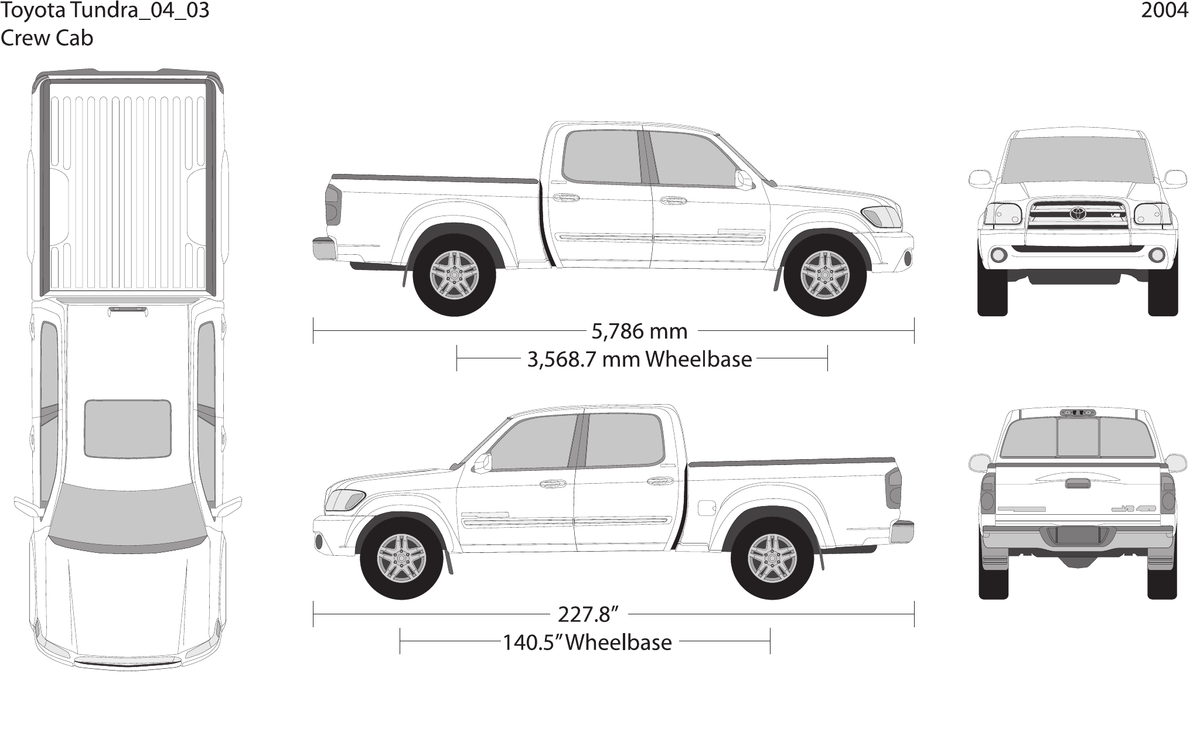 2004 Toyota Tundra vector wrap template V03, Design-Ready PDF - GravBase