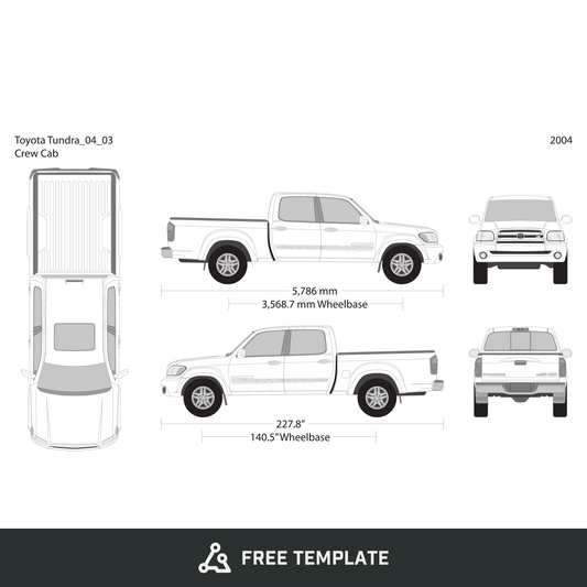 2004 Toyota Tundra free vector vehicle wrap template - GravBase