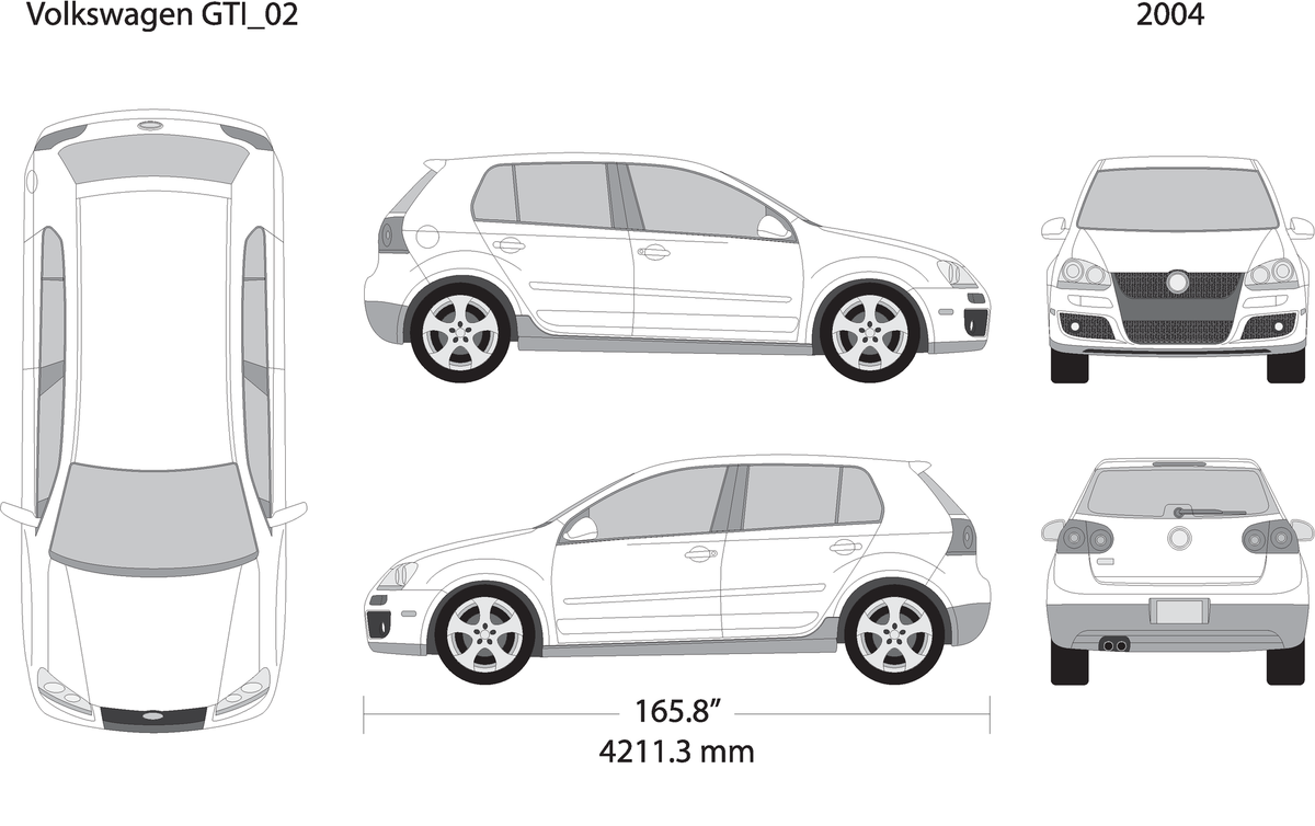 2004 Volkswagen Gti V02 Vehicle Wrap Template