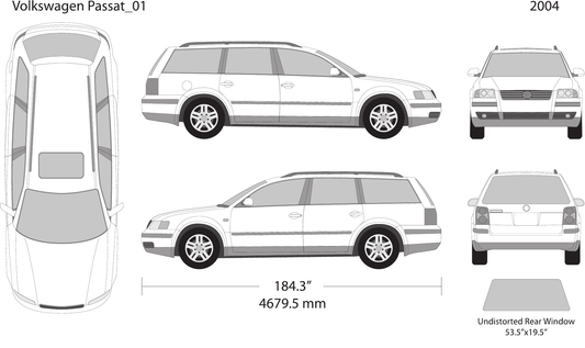 2004 Volkswagen Passat CC vector wrap template, Design-Ready PDF - GravBase