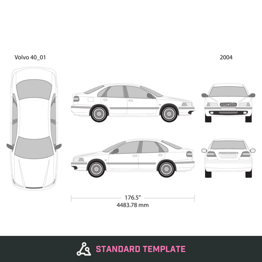 2004 Volvo 40 vector wrap template V01, Design-Ready PDF - GravBase