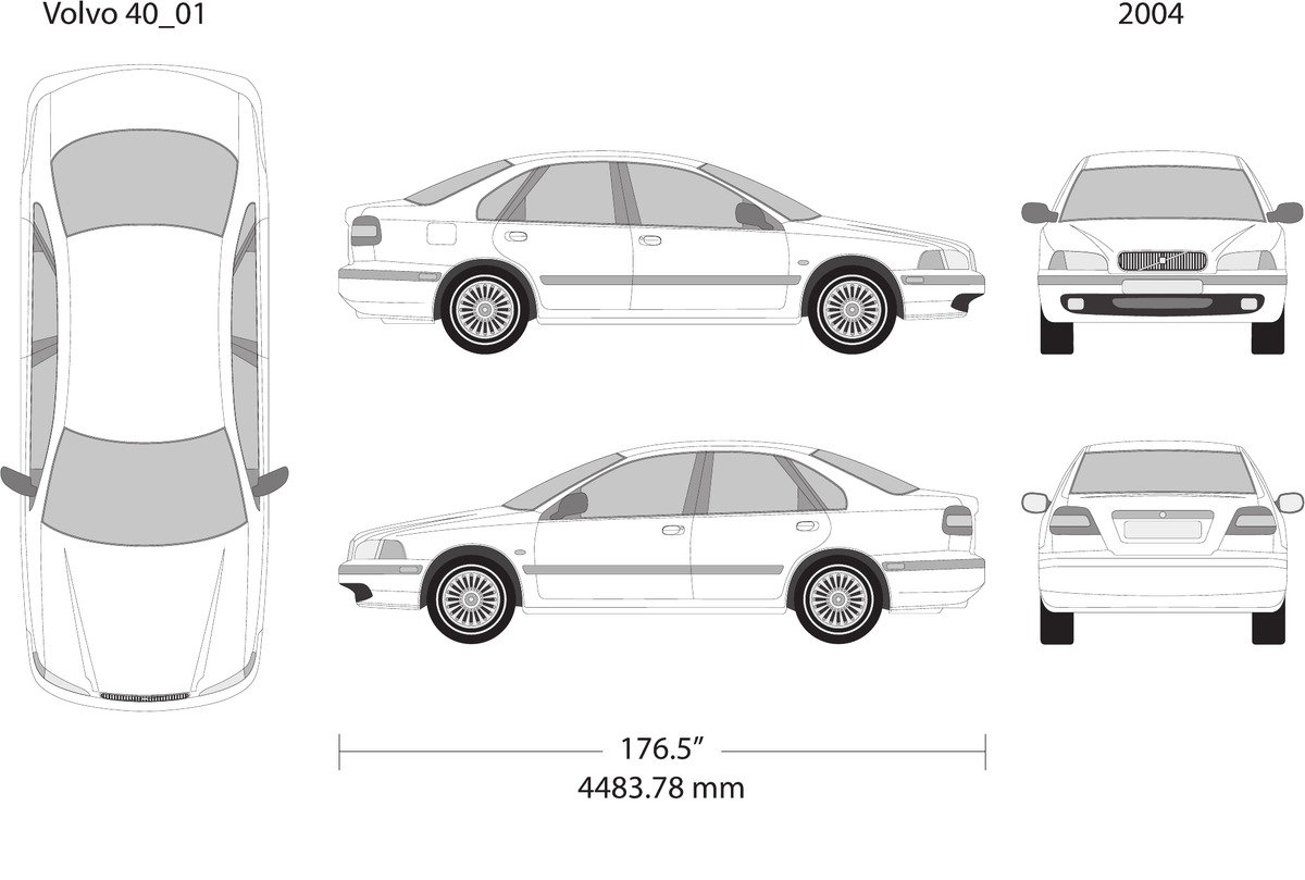 2004 Volvo 40 vector wrap template V01, Design-Ready PDF - GravBase