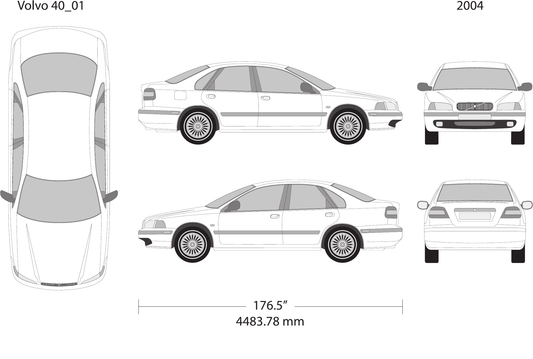 2004 Volvo 40 vector wrap template V01, Design-Ready PDF - GravBase