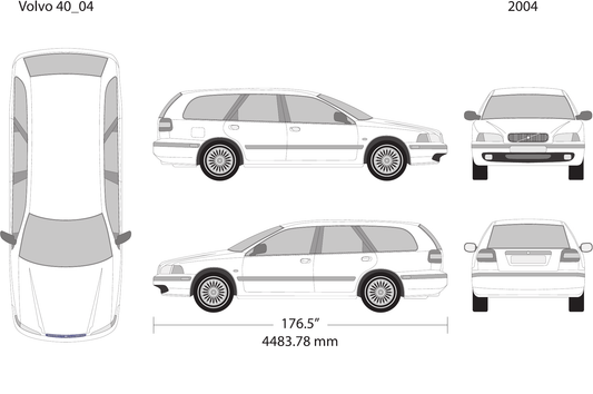 2004 Volvo 40 vector wrap template V04, Design-Ready PDF - GravBase