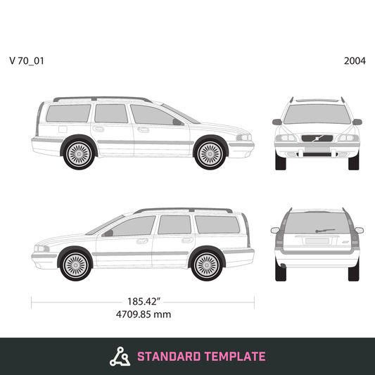 2004 Volvo 70 vector wrap template V01, Design-Ready PDF - GravBase