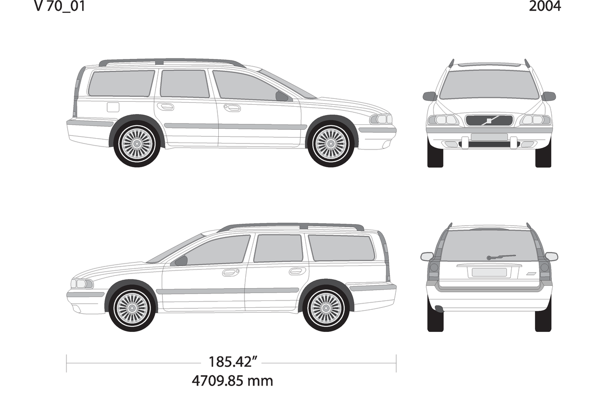2004 Volvo Volvo 70 V01 Vehicle Wrap Template