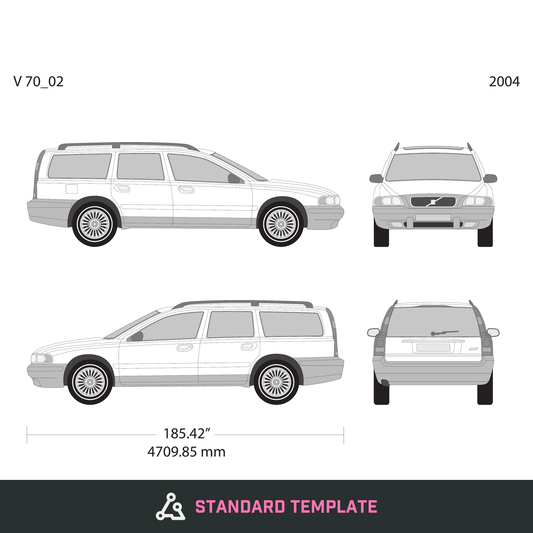 2004 Volvo 70 vector wrap template V02, Design-Ready PDF - GravBase
