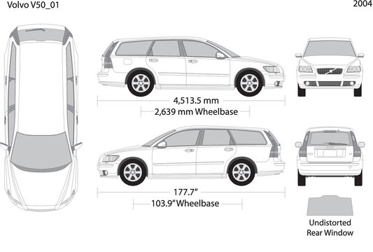 2004 Volvo Volvo V50 V01 Vehicle Wrap Template