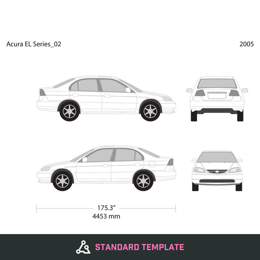 2005 Acura EL vector wrap template, Design-Ready PDF - GravBase