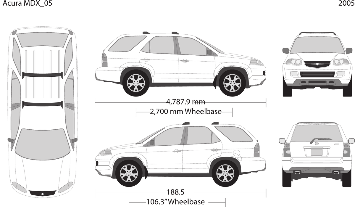2005 Acura MDX vector wrap template, Design-Ready PDF - GravBase