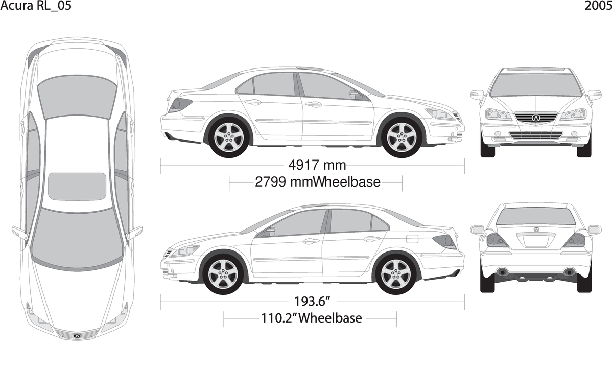 2005 Acura Rl V05 Vehicle Wrap Template