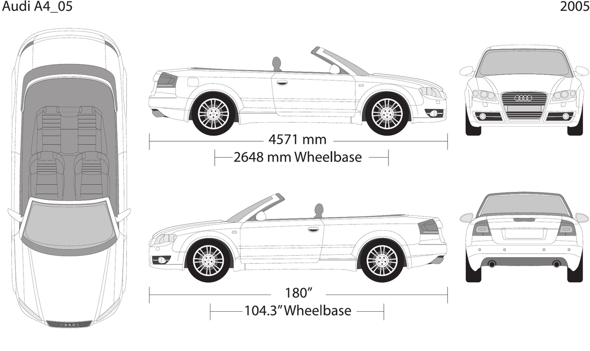 2005 Audi A4 vector wrap template, Design-Ready PDF - GravBase