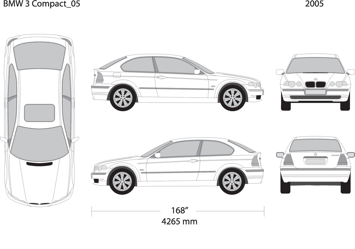 2005 Bmw 3 V05 Vehicle Wrap Template