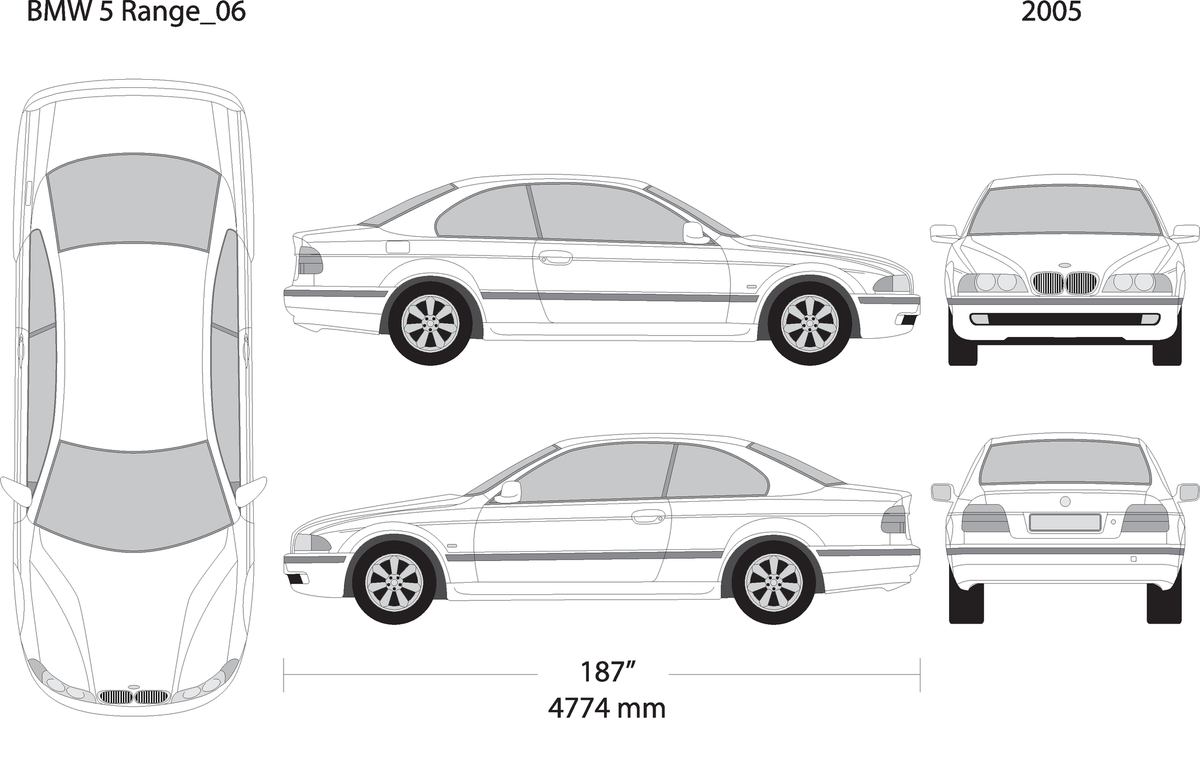2005 Bmw 5 V06 Vehicle Wrap Template