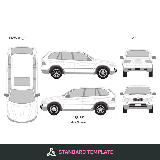 2005 BMW X5 vector wrap template, Design-Ready PDF - GravBase