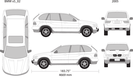 2005 BMW X5 vector wrap template, Design-Ready PDF - GravBase