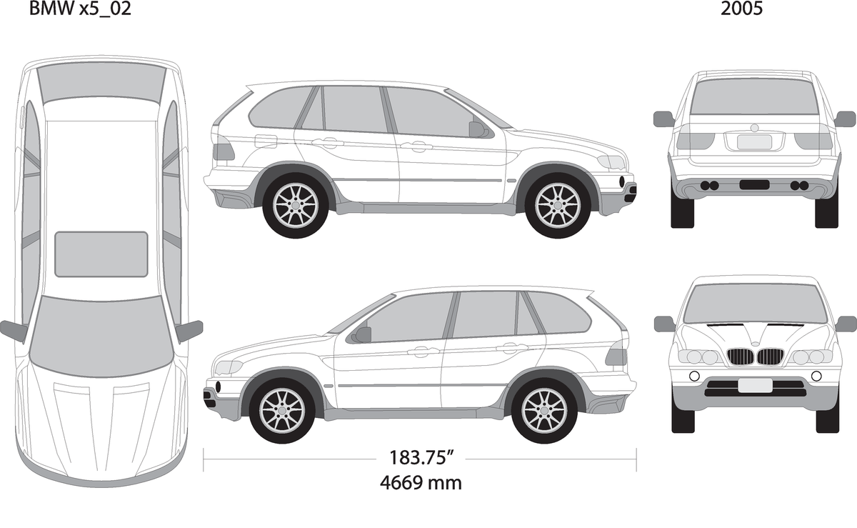 2005 Bmw X5 V01 Vehicle Wrap Template