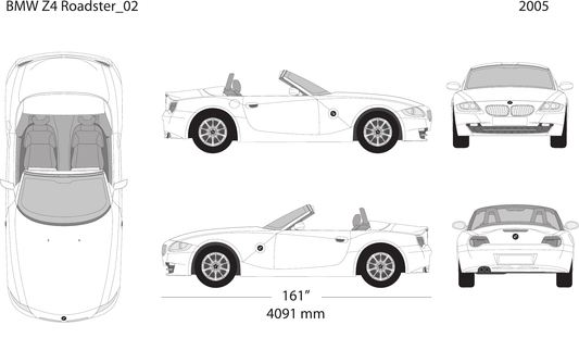 2005 BMW Z4 vector wrap template, Design-Ready PDF - GravBase
