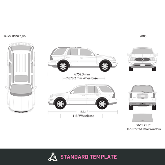 2005 Buick Ranier vector wrap template, Design-Ready PDF - GravBase
