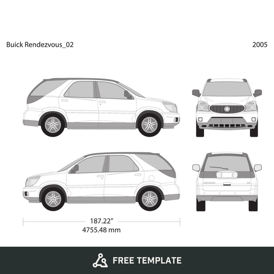 2005 Buick Rendezvous free vector vehicle wrap template - GravBase