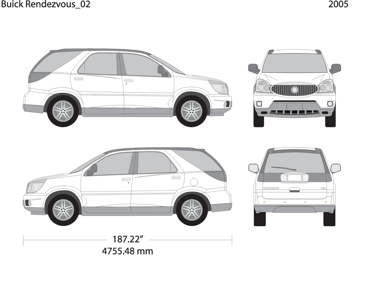 2005 Buick Rendezvous V02 Vehicle Wrap Template