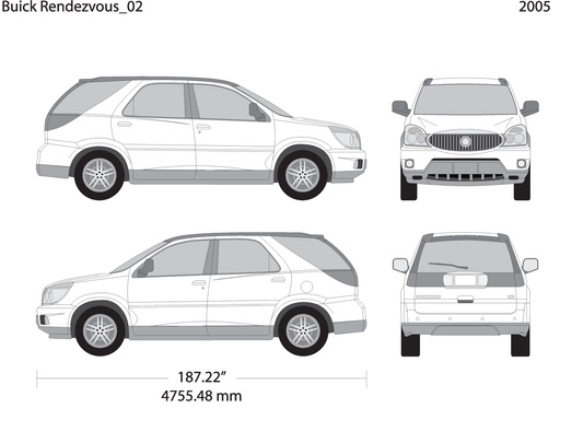 2005 Buick Rendezvous V02 Vehicle Wrap Template