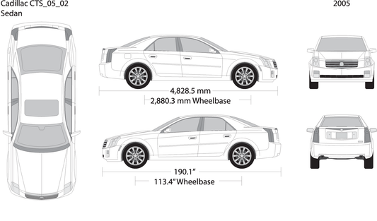 2005 Cadillac Cts V02 Vehicle Wrap Template