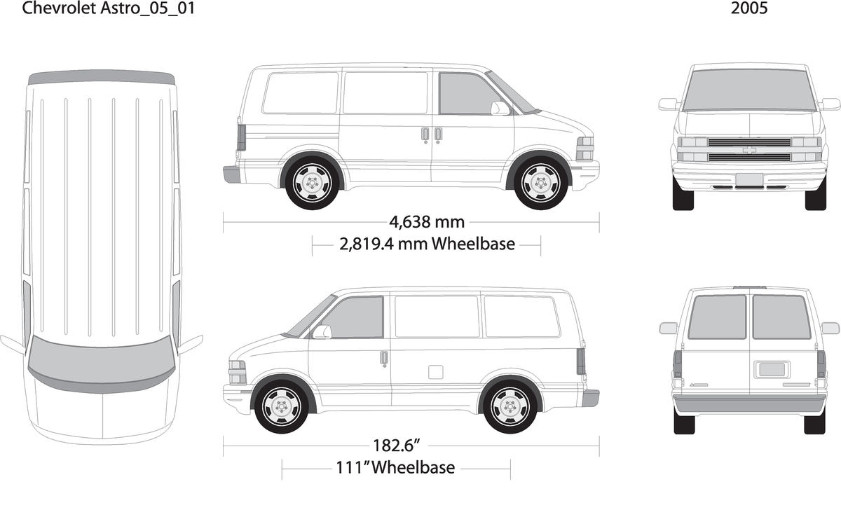 2005 Chevy Astro V01 Vehicle Wrap Template