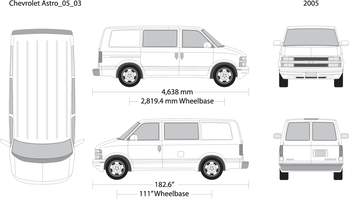 2005 Chevy Astro V03 Vehicle Wrap Template