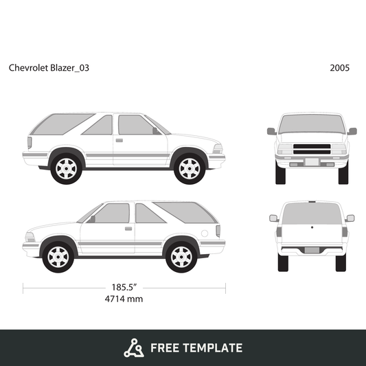 2005 Chevy Blazer free vector vehicle wrap template - GravBase