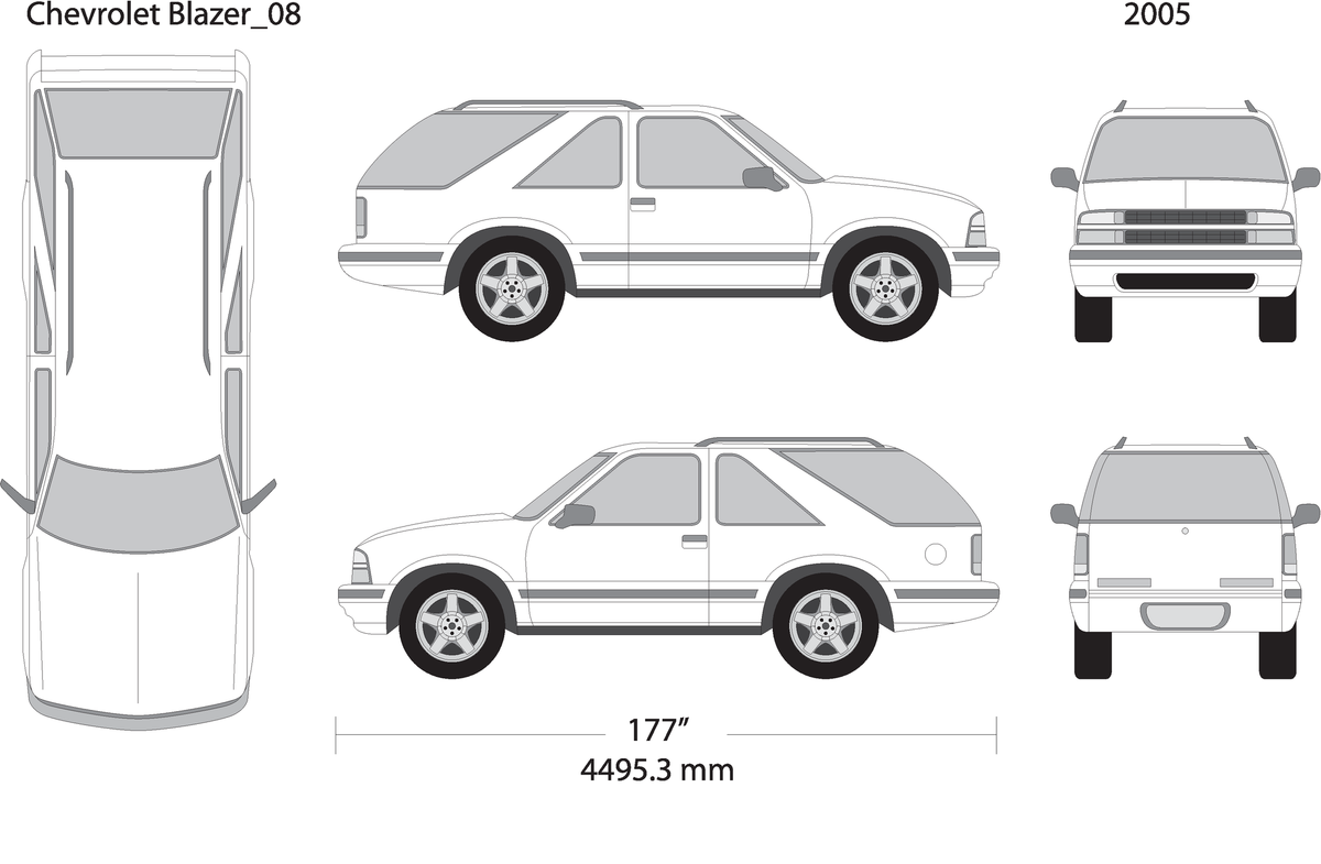2005 Chevy Blazer V08 Vehicle Wrap Template
