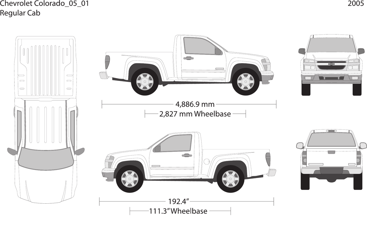 2005 Chevy Colorado Vector Wrap Template - GravBase