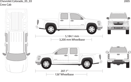 2005 Chevy Colorado Vector Wrap Template - GravBase