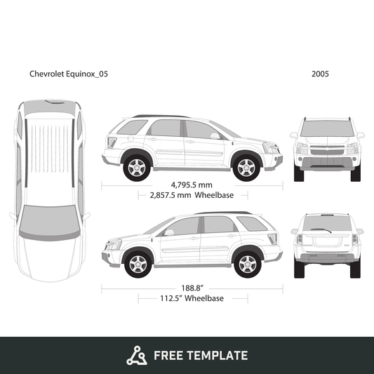 2005 Chevy Equinox free vector vehicle wrap template - GravBase
