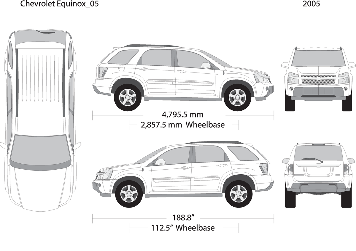 2005 Chevy Equinox V05 Vehicle Wrap Template