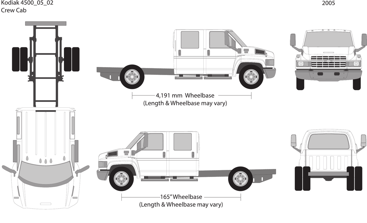 2005 Chevy Kodiak 4500 Vector Wrap Template - GravBase