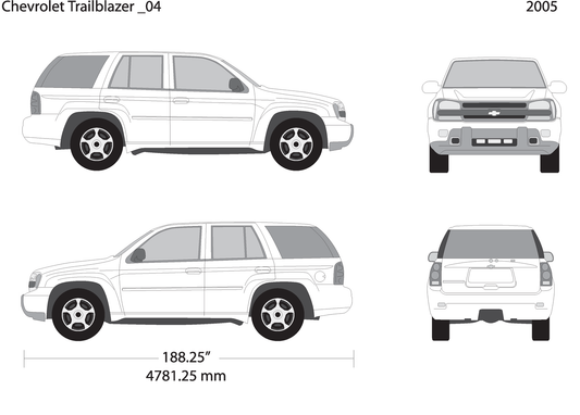 2005 Chevy Trailblazer V04 Vehicle Wrap Template