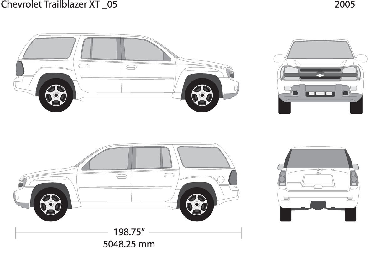 2005 Chevy Trailblazer V05 Vehicle Wrap Template