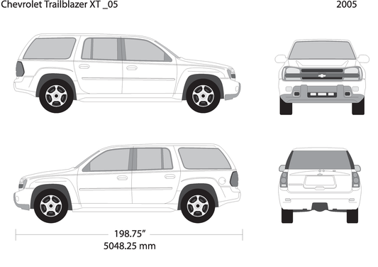 2005 Chevy Trailblazer V05 Vehicle Wrap Template